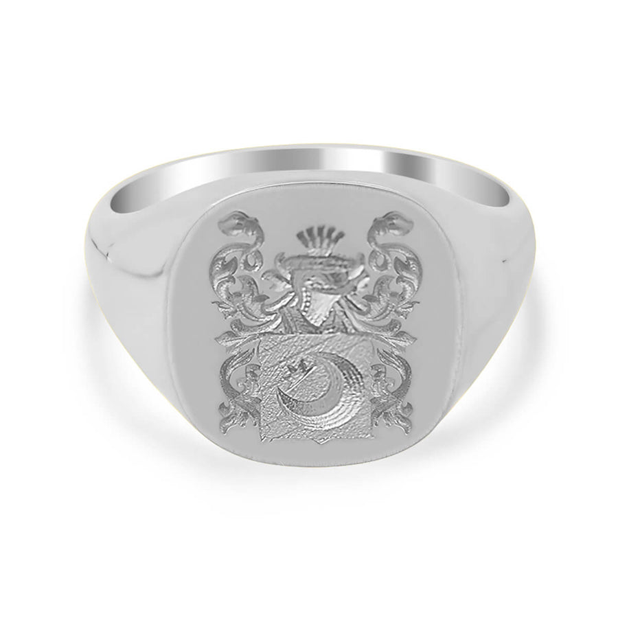 Men's Square Signet Ring - Medium - CAD Designed Family Crest / Logo