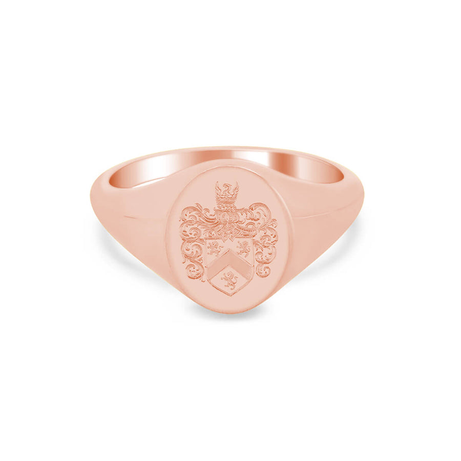 Women's Oval Signet Ring - Small - Hand Engraved Family Crest / Logo