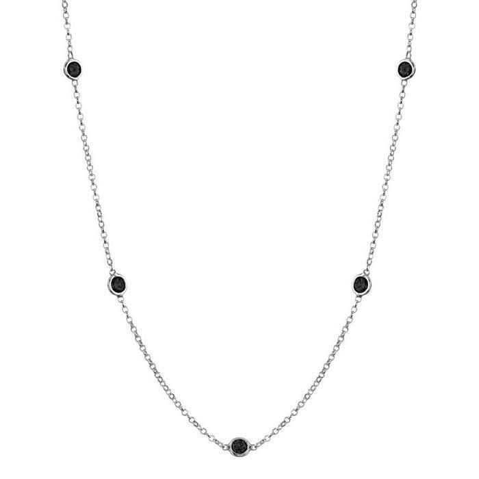 Black Diamond Station Necklace Necklaces deBebians 
