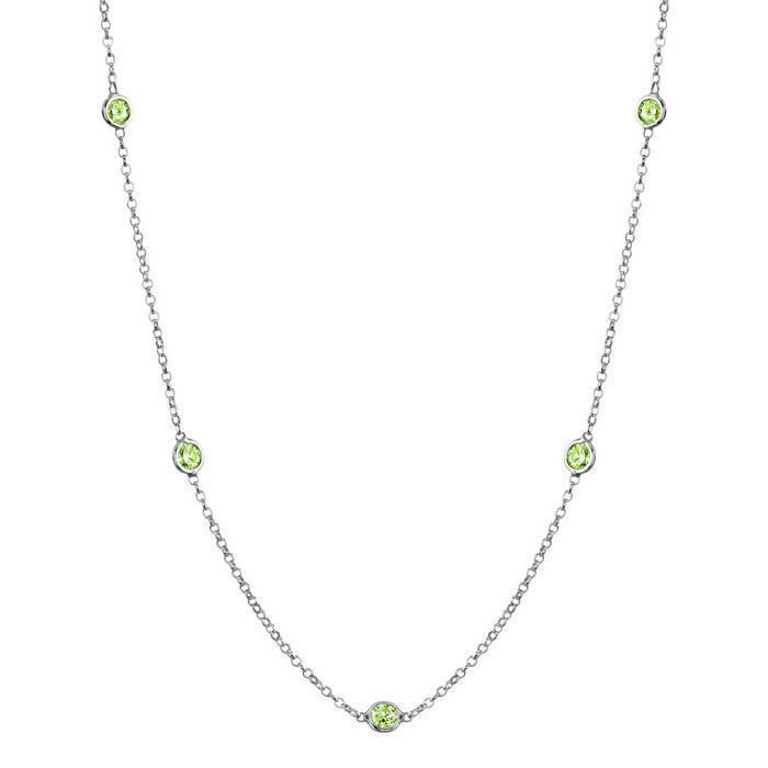 Peridots Station Necklace | Peridot Birthstone Necklace – deBebians