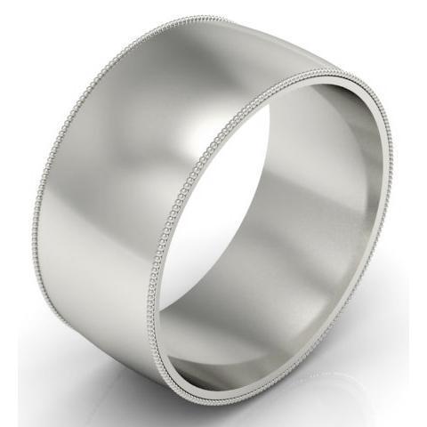 10mm Milgrain Wedding Ring in 18k Plain Wedding Rings deBebians 