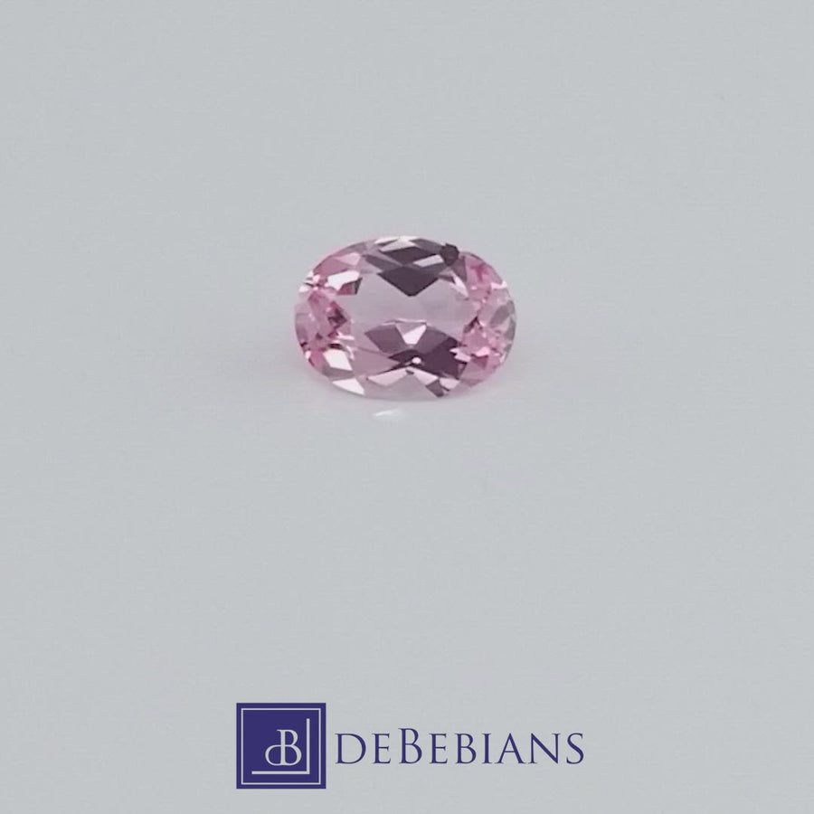 1.35ct 8x6mm Oval Lab Grown Peachy Pink Sapphire