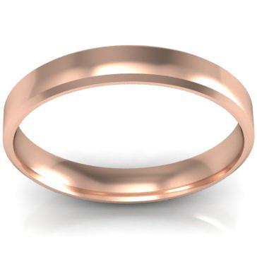 Simple Gold Beveled Ring 3mm Plain Wedding Rings deBebians 
