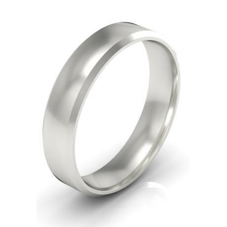 Simple Gold Bevel Ring 4mm Plain Wedding Rings deBebians 