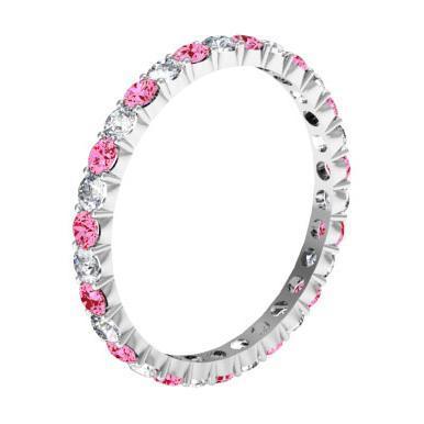 Pink Sapphire Oval Eternity Bands