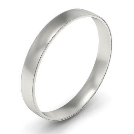 Milgrain Wedding Ring 3mm Plain Wedding Rings deBebians 