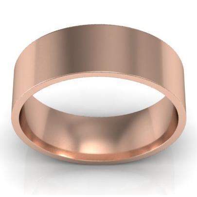 Plain Flat Ring 14kt Gold 6mm Plain Wedding Rings deBebians 