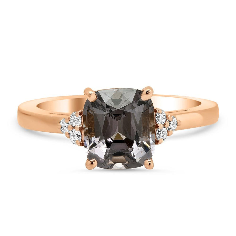 Grey Spinel and Diamond Ring in 14kt Rose Gold Ready-To-Ship deBebians 