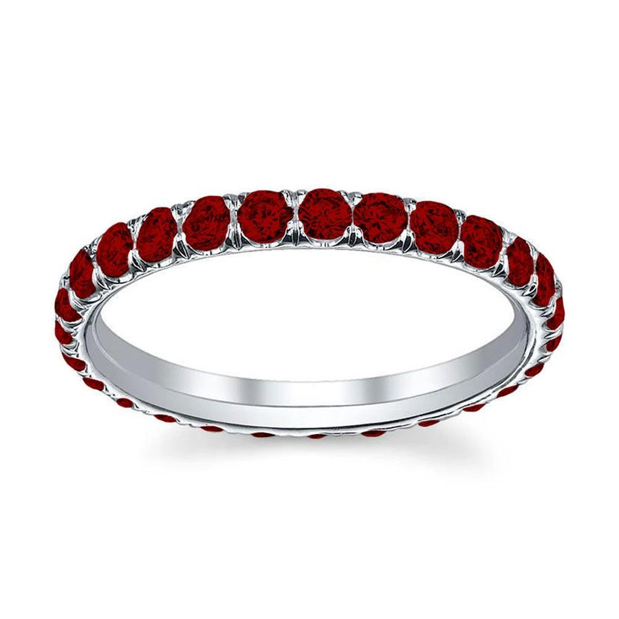 Eternity Ring with U-Pave Set Rubies Gemstone Eternity Rings deBebians 
