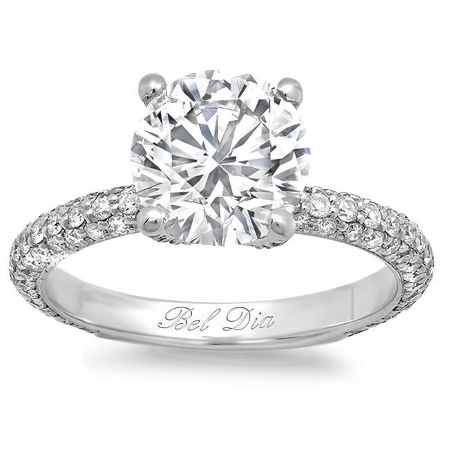 Triple row diamond engagement ring Clearance