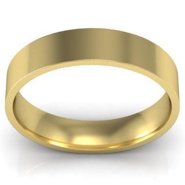 4mm Flat Wedding Ring in 14k Plain Wedding Rings deBebians 