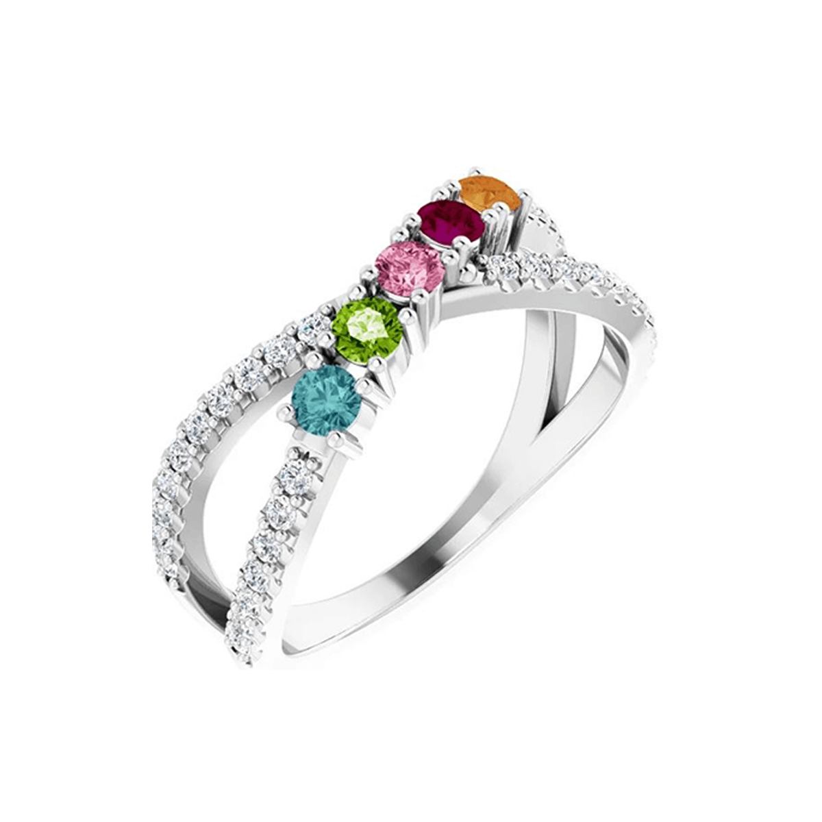 Grandmother ring with 8 on sale birthstones