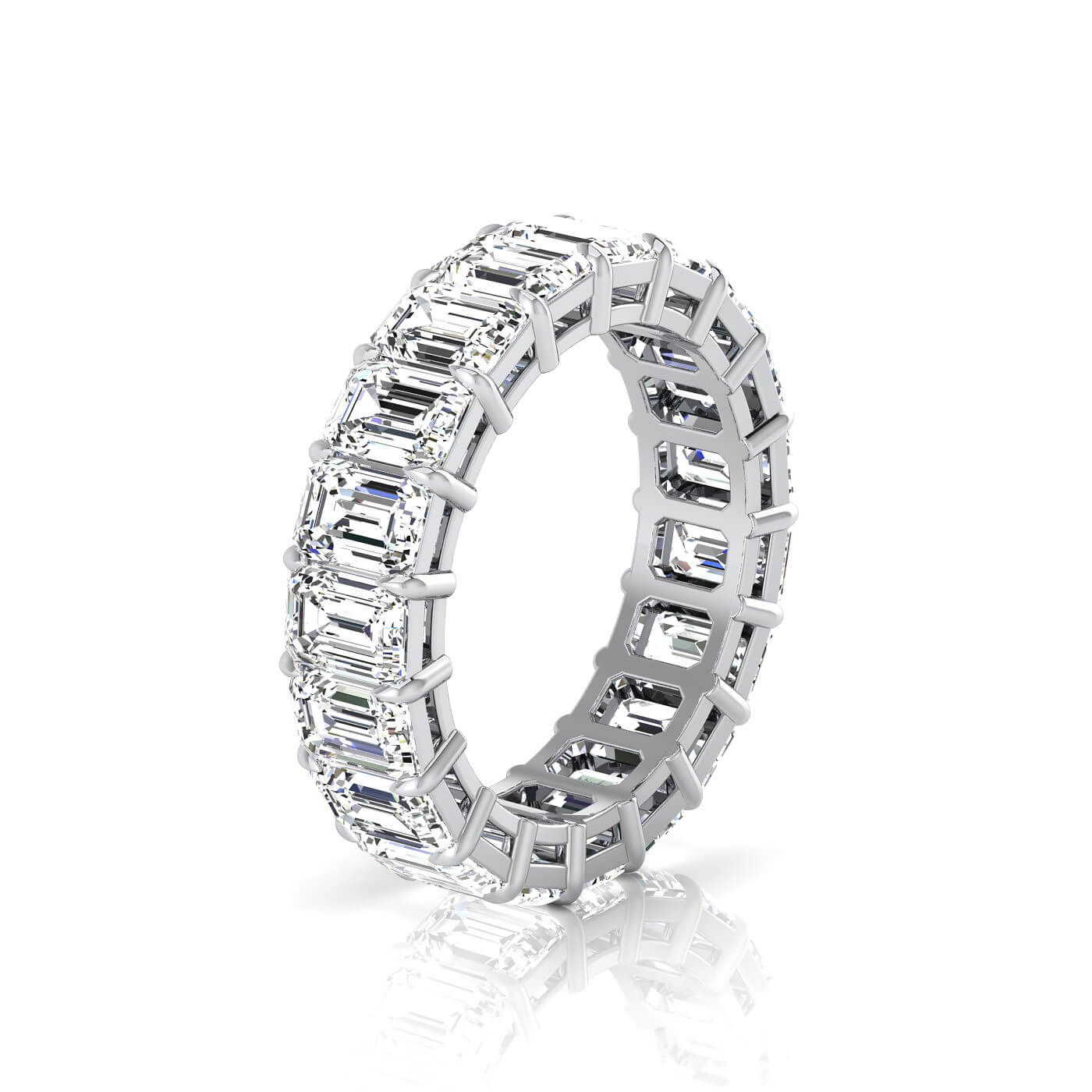 Eternity Emerald cut lab diamond Ring