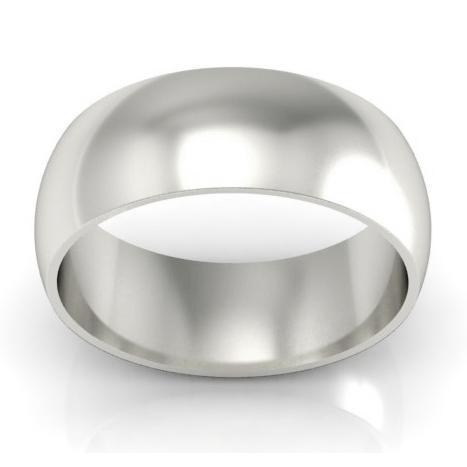 Domed Wedding Ring in 14kt 8mm Plain Wedding Rings deBebians 