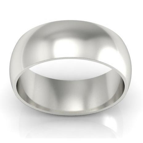 Platinum Wedding Ring Domed 8mm Platinum Wedding Rings deBebians 