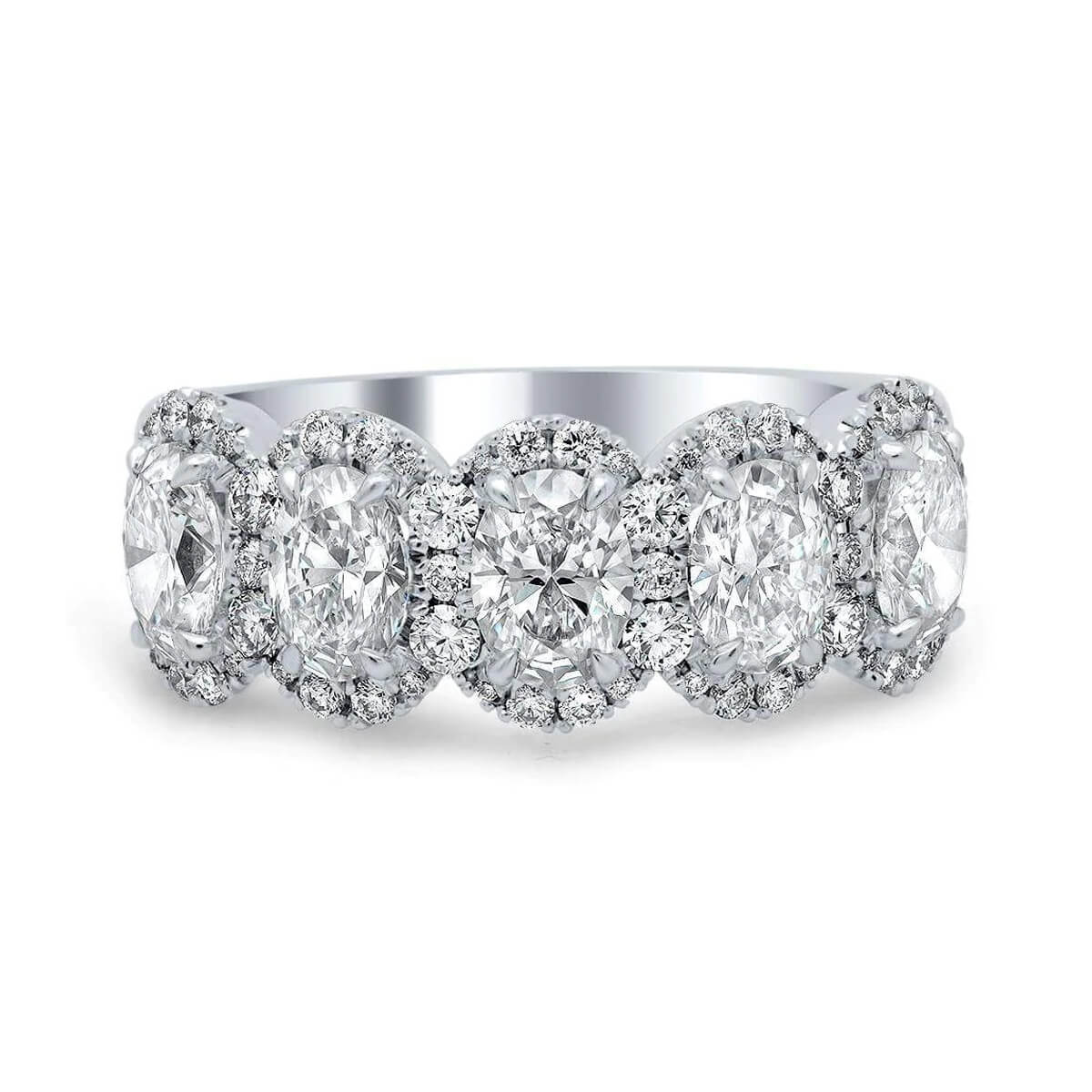 Stone Oval Diamond Band Stone Halo Diamond Ring – deBebians
