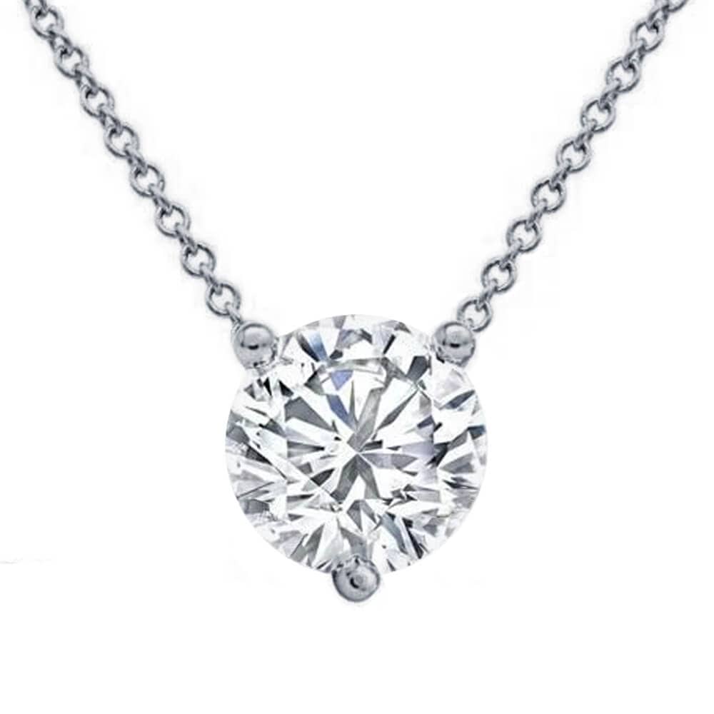 Round diamond solitaire pendant Clearance