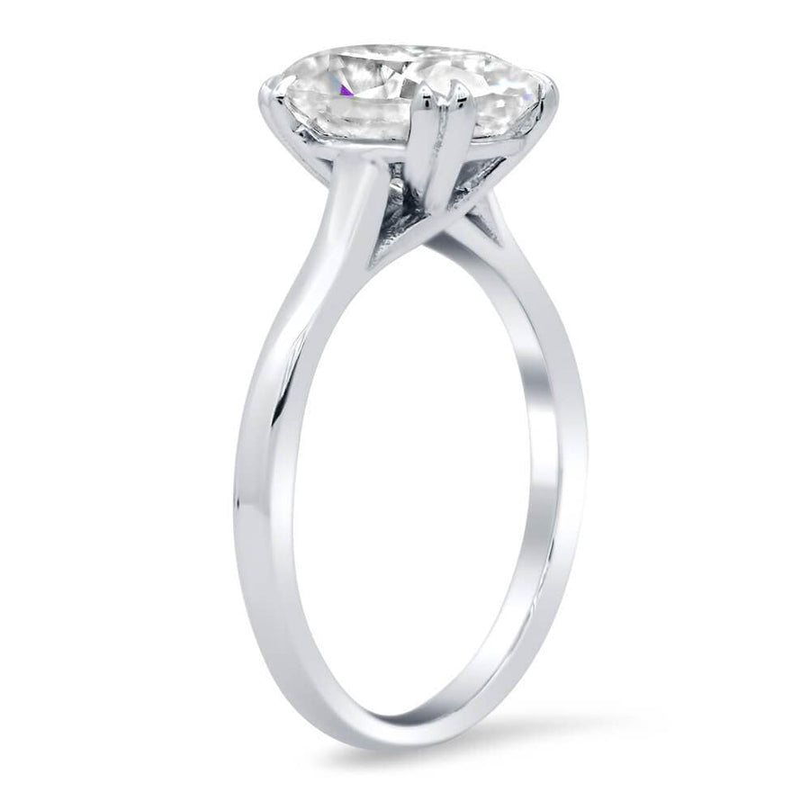 Double Claw Prong Solitaire Engagement Ring