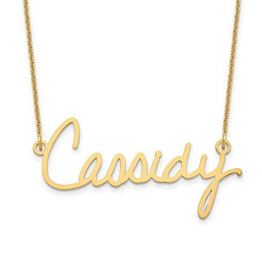 14kt Gold Name Plate Pendant