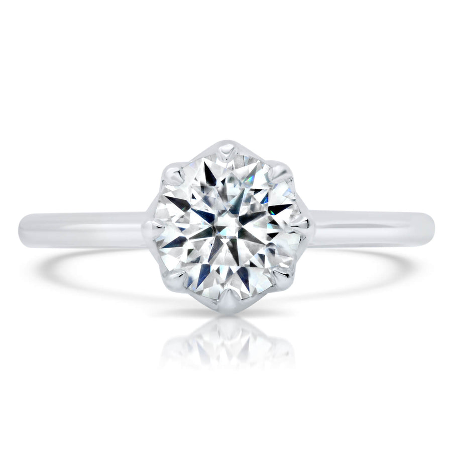 8 Prong Solitaire Engagement Ring Setting