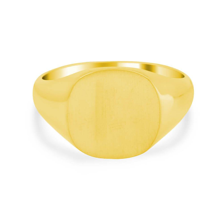 Men's Square Signet Ring - Small Signet Rings deBebians 14k Yellow Gold Solid Back 