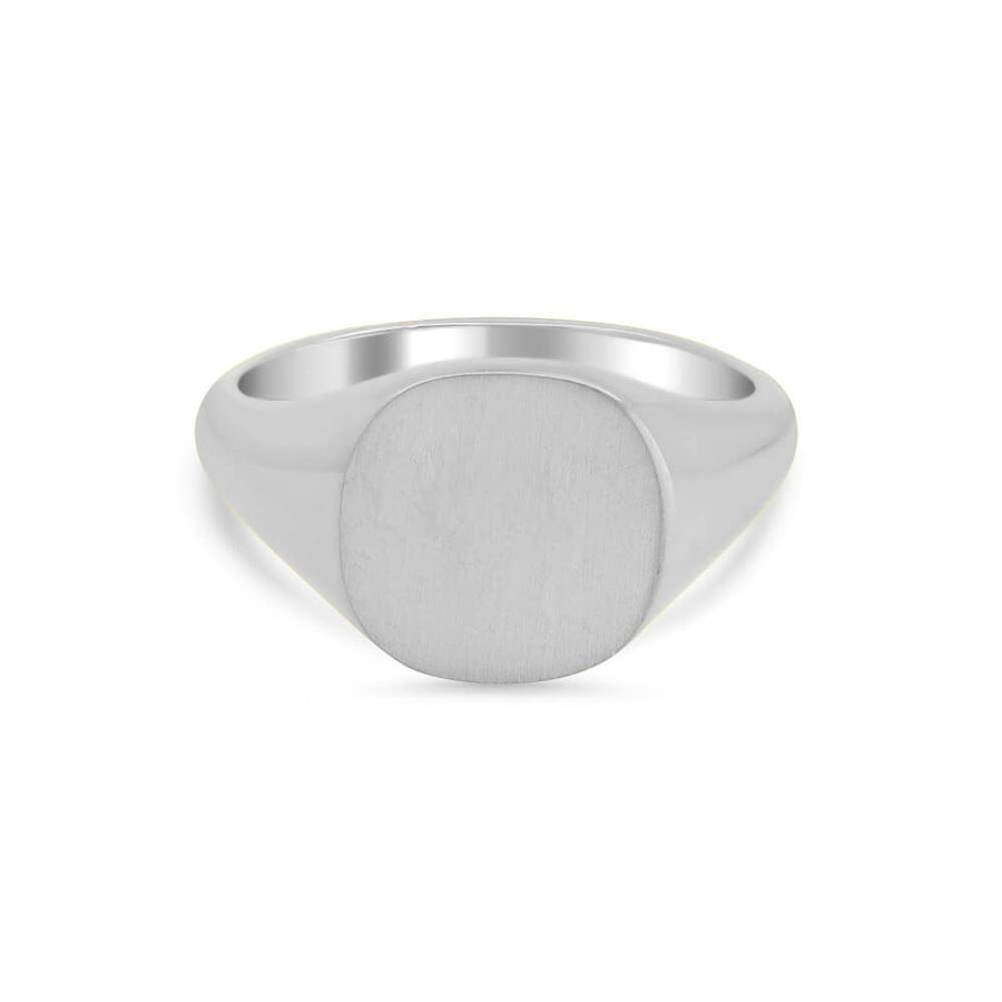 Women's Square Signet Ring - Medium Signet Rings deBebians Sterling Silver Solid Back 