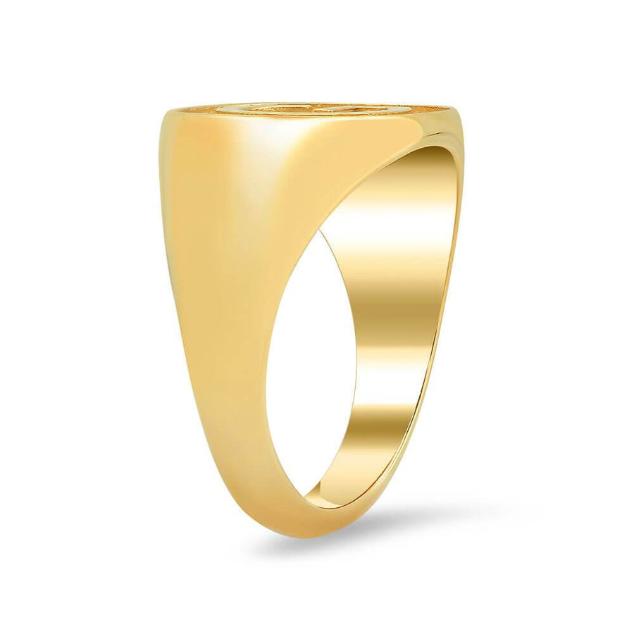 Single Initial Raised Women's Signet Ring Signet Rings deBebians 