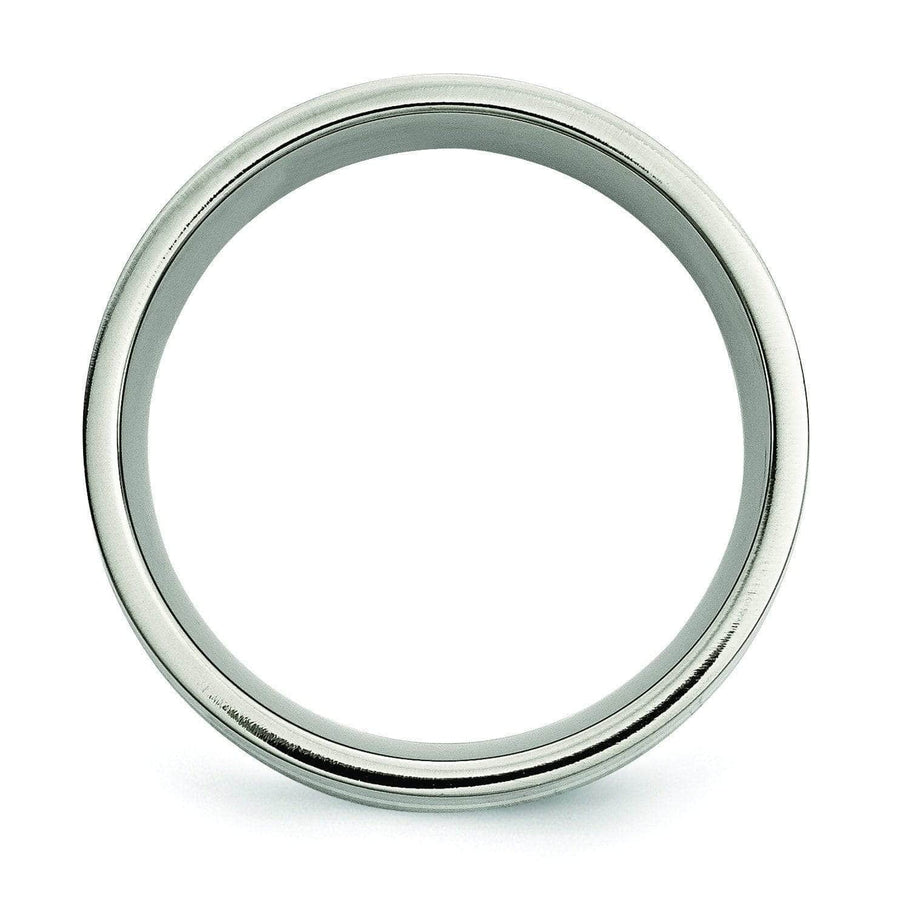 Titanium and Silver Ring High Polish Finish in 8mm Titanium Wedding Rings deBebians 