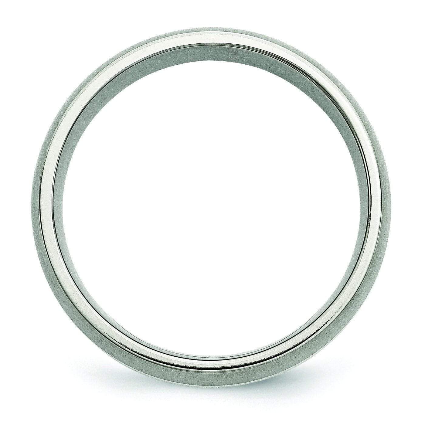 8mm Titanium Steel Carbide Ring - Blue & Silver Matte Finish Wedding Band Size 8 - View #4