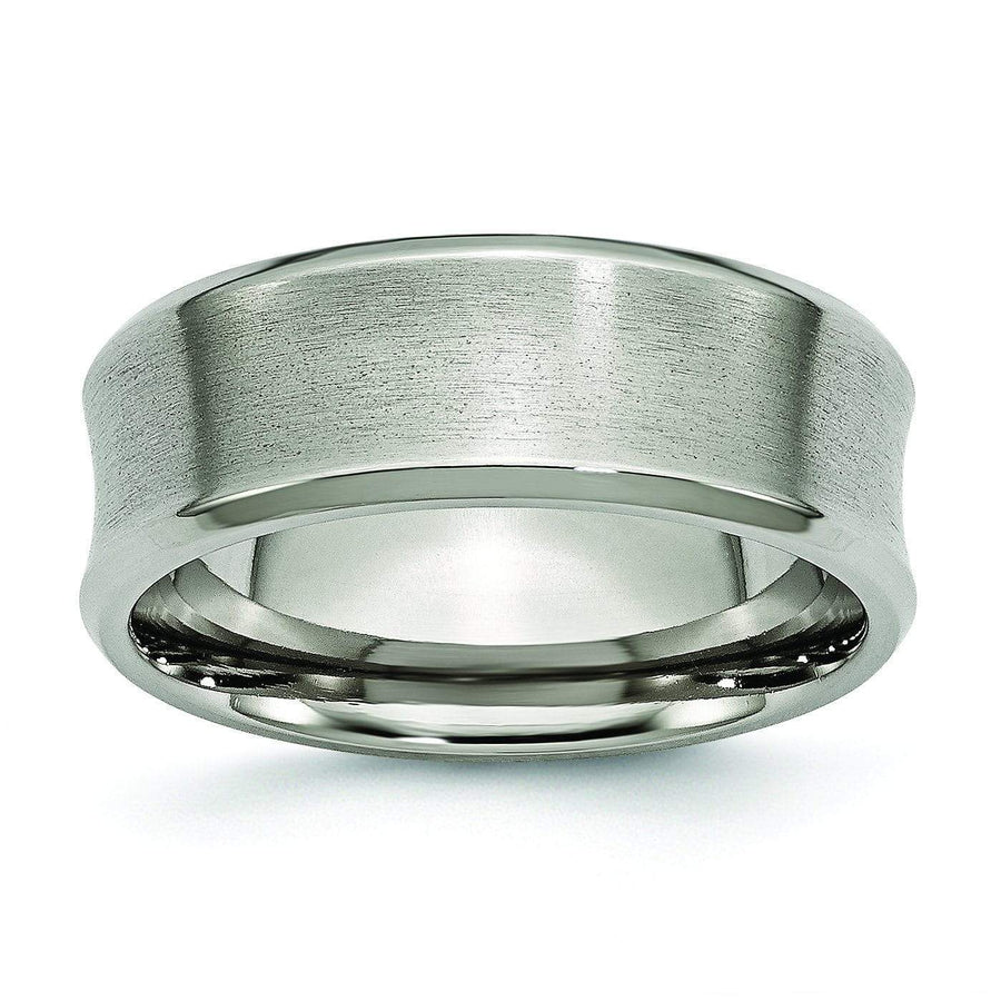 8mm Concave Titanium Ring Brushed Finish Titanium Wedding Rings deBebians 