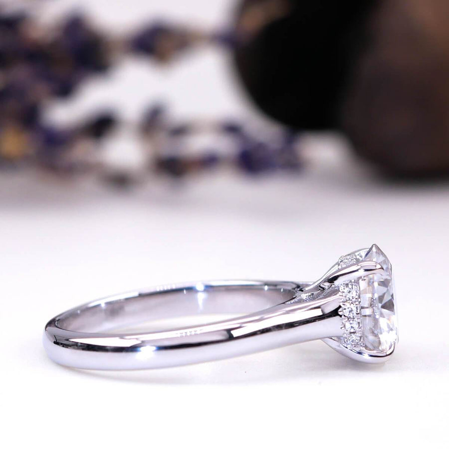 Under Halo Solitaire Engagement Ring