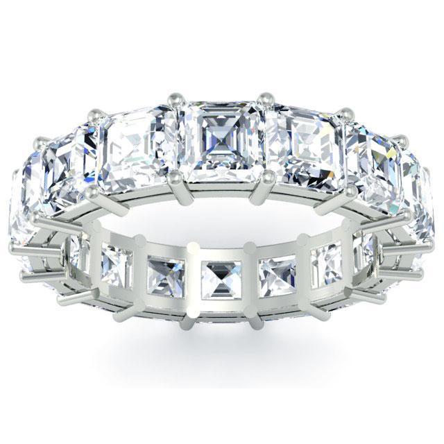 Asscher Cut Shared Prong Diamond Eternity Band - 5.10 carat - VS Clarity Diamond Eternity Rings deBebians 