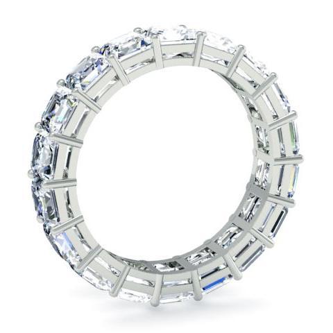 Asscher Cut Shared Prong Diamond Eternity Band - 4.50 carat Diamond Eternity Rings deBebians 