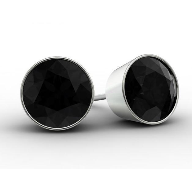 Black Diamond Studs Gemstone Stud Earrings deBebians 