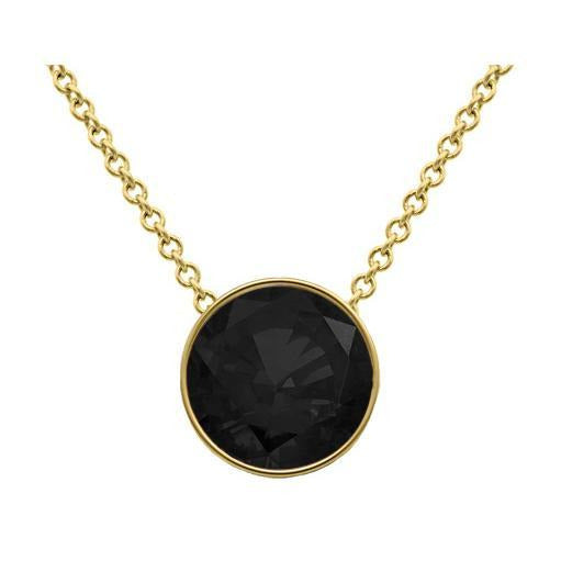 Black Diamond Solitaire Pendant Necklace Solitaire Necklaces deBebians 