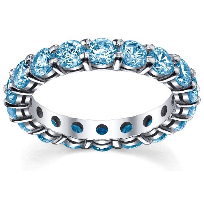 Blue Topaz Anniversary Ring Gemstone Eternity Rings deBebians 