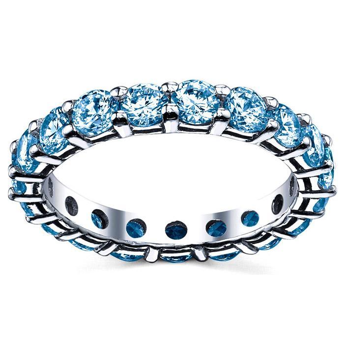 Blue topaz and diamond eternity band Clearance