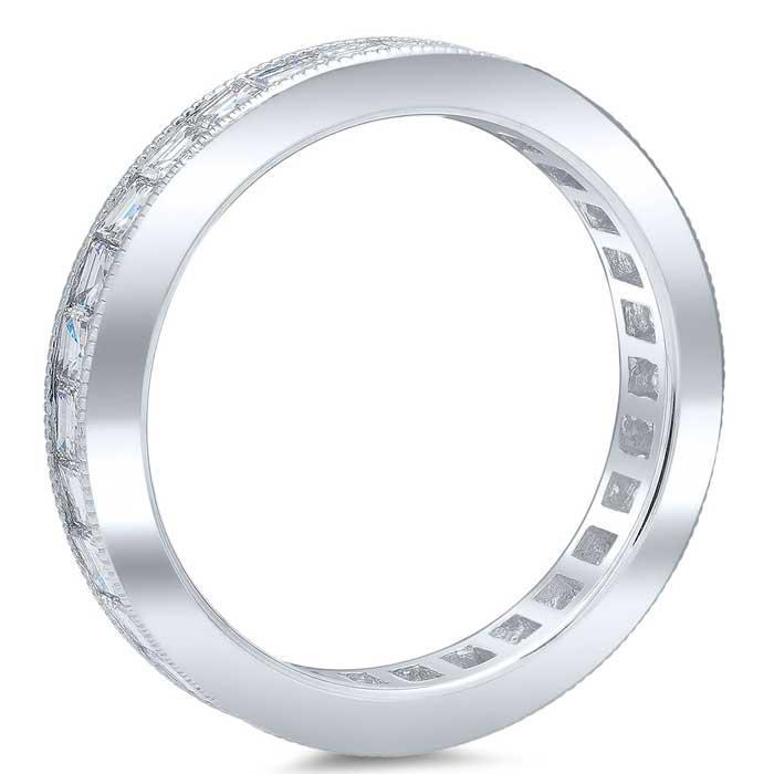 Carre Cut Channel Set Milgrain Diamond Eternity Band - 2.00 carat Diamond Eternity Rings deBebians 