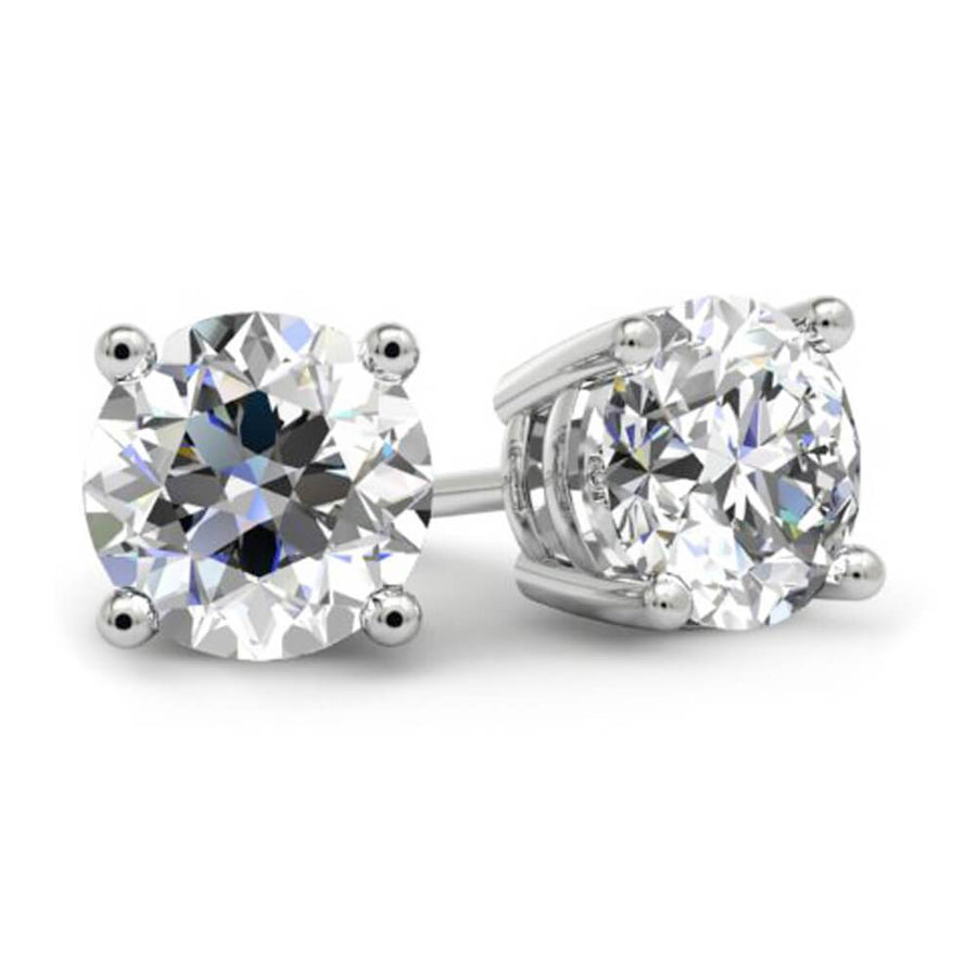 0.60cttw GIA Certified Diamond Stud Earrings Diamond Stud Earrings deBebians 14k White Gold 4 Prong 