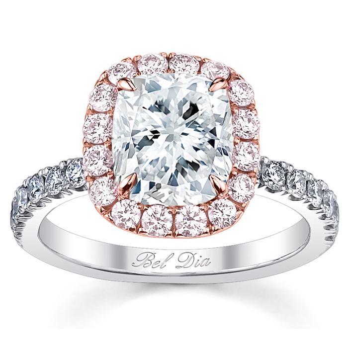 Pink diamond accent engagement ring Clearance