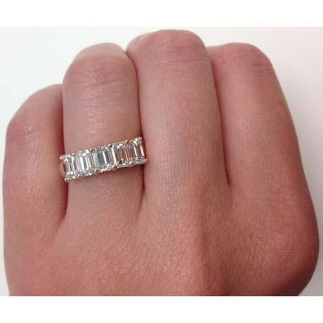 2.00cttw Shared Prong Emerald Cut Diamond Five Stone Ring Five Stone Rings deBebians 