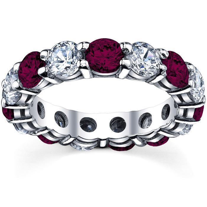 Garnet and deals diamond eternity ring