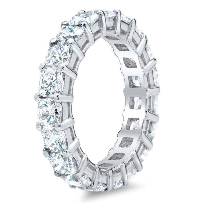 Cushion Cut Shared Prong Diamond Eternity Band - 4.00 carat - SI Clarity Diamond Eternity Rings deBebians 