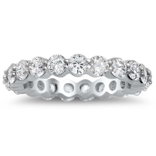 2.00 cttw Round Shared Prong Buttercup Diamond Eternity Band Diamond Eternity Rings deBebians 