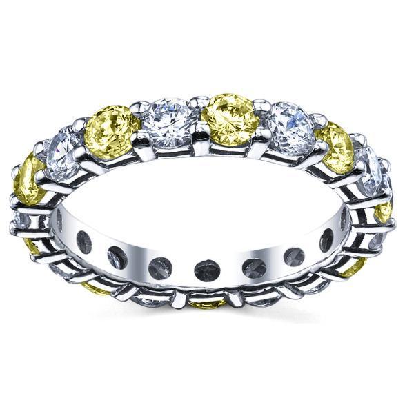 Diamonds Yellow Sapphire Eternity Ring Gemstone Eternity Rings deBebians 