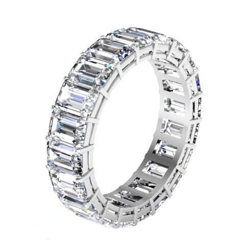 Emerald Cut Shared Prong Diamond Eternity Band - 6.00 carat Diamond Eternity Rings DeBebians 