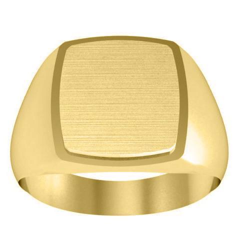 Step Edge Square Signet Ring 14kt Yellow Gold deBebians