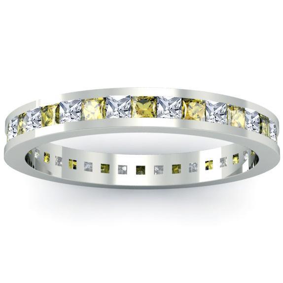 Eternity Ring with Yellow Sapphires and Diamonds Gemstone Eternity Rings deBebians 