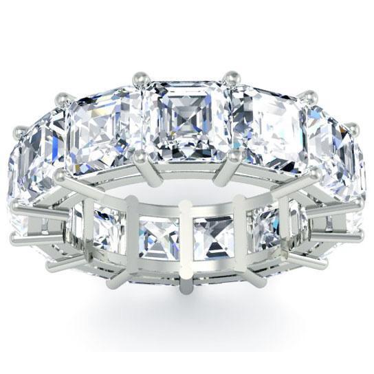 Asscher Cut Shared Prong Diamond Eternity Band - 10.00 carat - VS Clarity Diamond Eternity Rings deBebians 
