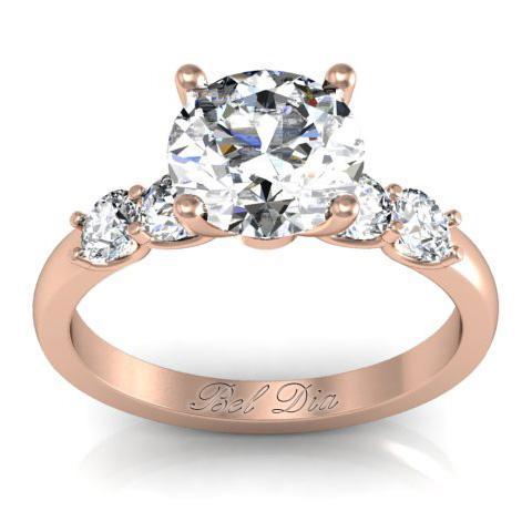 Five Diamond Engagement Ring Diamond Accented Engagement Rings deBebians 